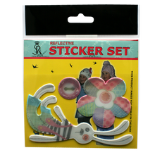 Įkelti vaizdą į galerijos rodinį, KIŠKIS ir GĖLĖ atšvaitai lipdukai/ Reflective HARE & FLOWER sticker set - Neshkis