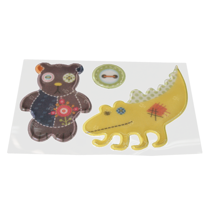MEŠKA ir DONOZAURAS atšvaitai lipdukai/ Reflective BEAR & DINOSAURUS sticker set - Neshkis